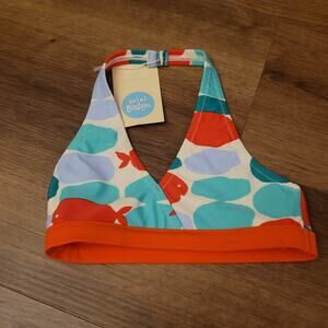 mini boden girls halter neck bikini top only  sz 5-6Years nwt